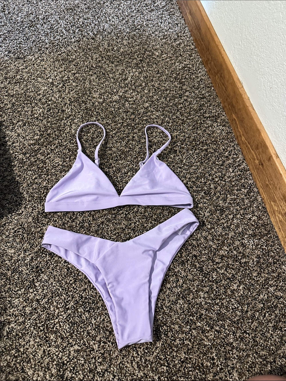 SHEIN Lavender Triangle Bikini Set